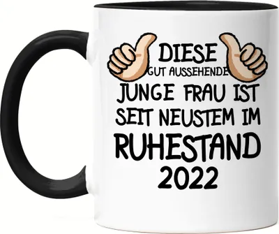 Produktbild von Rentnerin 2022 Tasse Schwarz Rente Lustig Spruch Ruhestand Rentner Pension