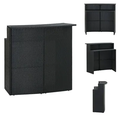 Immagine prodotto di vidaXL Tavolo bar da giardino nero 120x55x110 cm in poly rattan - Tavoli da giardino
