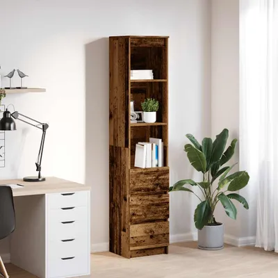 Image de vidaXL Highboard imitation bois ancien 37,5x35x180 cm Matériau dérivé du bois