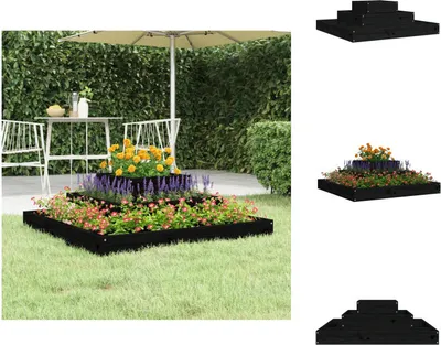 Produktbild von vidaXL Pflanzkübel Schwarz 80x80x27 cm Massivholz Kiefer -  Blumentöpfe & Pflanzgefäße