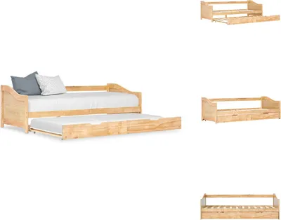 Produktbild von vidaXL Ausziehsofa Bettgestell Kiefernholz 90×200 cm -  Betten & Bettgestelle