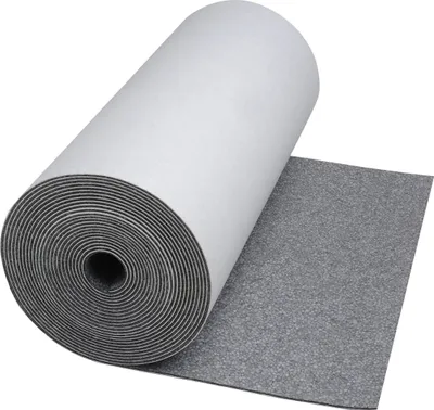 A roll of insulation material with one end unrolled.