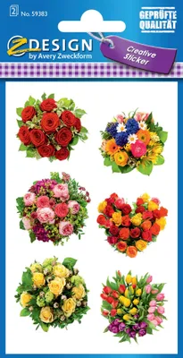 Image de AVERY ZWECKFORM 54383 Z-Design 54383, Autocollants fleurs, 85 x 160 mm, petit paquet, 12 autocollants / 2 feuilles