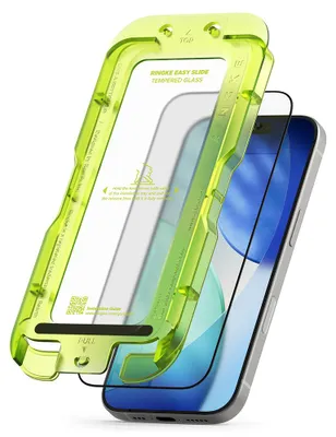 Productafbeelding van Gehard glas beschermfolie Ringke Easy Slide, 2-pack, voor iPhone 17 Pro Max - Zwart