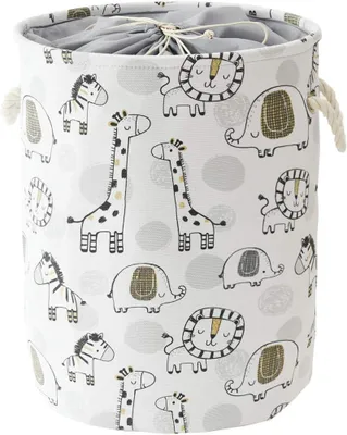 Produktbild von Wäschekorb Wäschesammler für Kinder, großer Organizer für Babys, Wäschekorb, Kinderkorb, Aufbewahrungskorb, Spielzeug, Safari, Aufbewahrung für Kinder