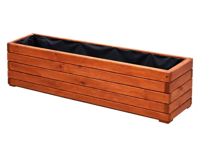 Produktbild von Pflanzkasten Holz 100 cm – Blumenkasten Balkon & Terrasse, Pflanzkübel Wetterfest, Kräuterbeet Hochbeet Garten (D3 Nuss)