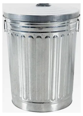 Produktbild von Zink Abfalleimer mit Deckel 58 Liter Silber für den Außenbereich