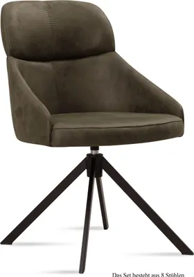 Produktbild von Esszimmerstuhl drehbar (8er-Set) Derska 52x82x63 Schwarz/Khaki