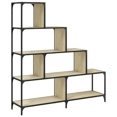 Obrázok produktu pre vidaXL Regál 4 police Sonoma dub 139x33,5x149 cm Materiál na báze dreva
