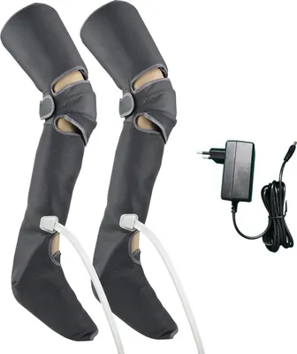 Produktbild von Beinmassagegeraet fuer Fuesse Waden Durchblutung und Muskelentspannung der gesamten Beine Luftkompressionsoedem mit Handregler 2 Temperaturregelung 3 Massagemodi 3 einstellbarer Druck und Auswahlposition Massage EU-Stecker