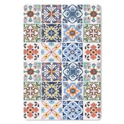Produktbild von MuchoWow® Mauspad Mousepad Design - Blumen - Orange - Blau - Abstrakt 40x60 cm - Mousepads - Maus Mat - Pad - Mausunterlage - Schreibtisch Accesoire