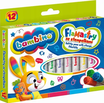 Obrázok produktu pre Pečiatkovacie perá BAMBINO 12 farieb