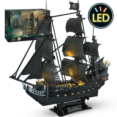 Produktbild von puzzle 3D, oświetlenie LED, model statku pirackiego, L520h