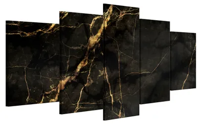 Produktbild von LUMASOUL Leinwand Bilder, Leinwandbild Dsenie Motiv, Wandbilder Holzrahmen, Bilder 100x50cm Goldene Marmoradern Steinoptik 01
