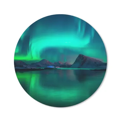 Produktbild von MuchoWow® Mauspad Mousepad Nordlichter - Berge - Norwegen 40x40 cm - Mousepads - Maus Mat - Pad - Mausunterlage - Schreibtisch Accessoires