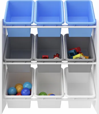 Produktbild von Kinderregal ‘Muxía’ mit 9 Ablagekisten Koala-Motiv 60 x 62 x 26,5 cm