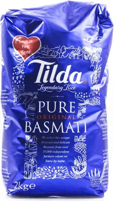 A bag of Tilda Pure Original Basmati rice.