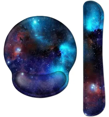 Produktbild von Ergonomisches Mauspad & Handballenauflage Set mit Gelkissen 22x25cm & 44x8cm Galaxis BT-310