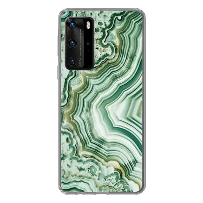 Produktbild von MuchoWow® Handyhülle Schutzhülle Hülle für Huawei P40 Pro Natursteine - Grün - Gesteine und Mineralien Silikon Softcase Handy Hülle - Schutz