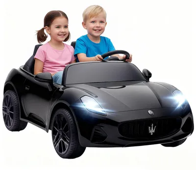 Obrázek produktu pro Elektrické dětské auto Maserati, dvoumístné, s dálkovým ovládáním | Barva: černá | Rozměry: 72 x 120 x 50 cm