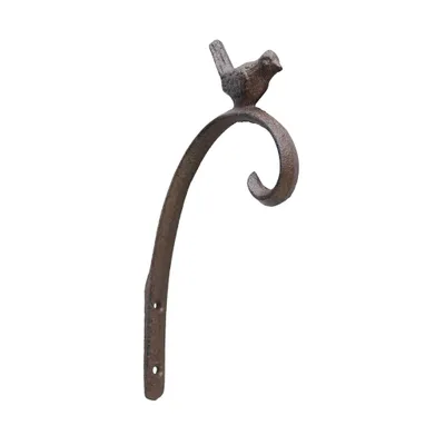 Produktbild von Wandhaken mit Vogel Blumenampelhalter Gusseisen Wandhalter Metall Laternenhaken