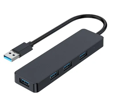 Produktbild von Gembird UHB-U3P4-04, USB 3.2 Gen 1 (3.1 Gen 1) Type-A, USB 3.2 Gen 1 (3.1 Gen 1) Type-A, Schwarz, Windows 10, Windows 11, Windows 8, 109 mm, 30 mm