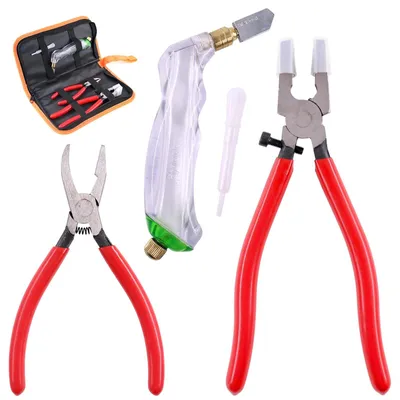 Glasschneider-Set, 3-teilig, professionell, mit Gummispitzen