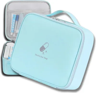 Immagine prodotto di Kit di pronto soccorso da viaggio e organizer, blu, materiale sintetico, 25x20x14 cm