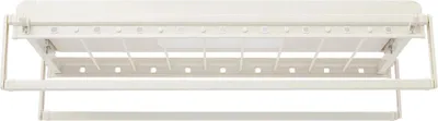Produktbild von Elektrischer Decken-Wäscheständer - Einziehbarer Wäschetrockner - 35 kg Tragkraft - 8 Stangen - 2 LED-Lampen, Fernbedienung 20 m - 138×37×21,5 cm - Milchweiß