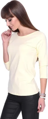 Produktbild von Damen Bluse 3/4 Arm gekreutzten Riemchen, Gelb-S/M 36/38