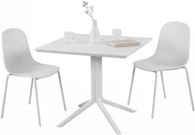 Image de Ensemble de mobilier de jardin Zeron comprenant 2 chaises | Couleur : Blanc | Dimensions : 186 x 80 x 85 cm