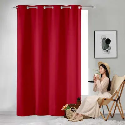 Productafbeelding van Verduisteringsgordijn - Raambekleding - Kamer verduisteren - Warmte isolerend - 120 x 180 cm - Rood