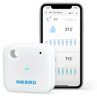 Produktbild von WLAN Innenthermometer Hygrometer Raumthermometer - Zwei-in-einem-Sensor - App-Steuerung - Messbereich -20 bis 60 °C - Für Haus, Gewächshaus und Babyzimmer