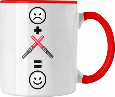 Produktbild von Trendation - Fluglotse Tasse Geschenk für Fluglotsen Lustige Geschenkidee :( + Fluglotse = :) Geburtstag (Rot)