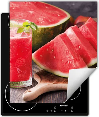 Produktbild von DarHaus Herdabdeckplatte 45x52 cm Anti Rutsch Matte Aufrollbar, Wassermelone