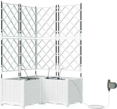 Obrázek produktu pro Zahradní pěstebník 3 pcs Bílý 80 x 80 x 142 cm Plast