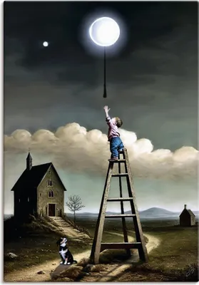 Produktbild von ARTland Leinwandbild Der Letzte macht das Licht aus Größe: 50x70 cm