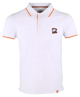 Produktbild von Virtus.pro Klassisches Polohemd Weiß XS Baumwolle mit orangefarbenen Streifen