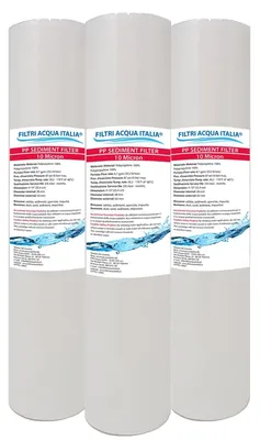 Wasserfilter PP Sedimentfilter 25 cm 10 µm 3er-Set