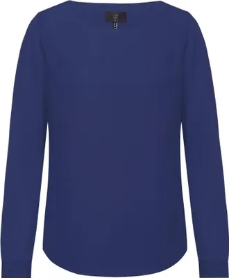 Produktbild von Greiff CHIFFON Damen Chiffon-Bluse Langarm Rundhals Regular Marine 40