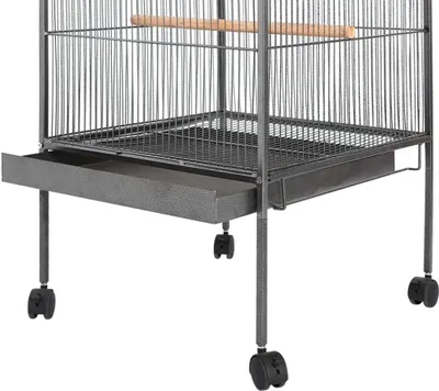 Produktbild von "SALE 2026" Vogelkäfig Schwarz 54x54x146 cm Stahl - Vogelkäfige DE3983719