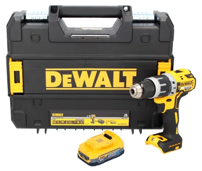 Image de DeWalt DCD 796 E1T Perceuse-visseuse à percussion sans fil 18 V 70 Nm Brushless + 1x batterie Powerstack 1,7 Ah + chargeur + TSTAK