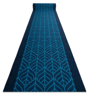 Image de TAPIS DE COULOIR ANTIDÉRAPANT PIÓRA plumes bleu foncé 57cm bleu 57x600 cm