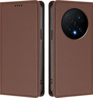 Immagine prodotto di Custodia in pelle per Honor Magic8 Pro, flip case magnetico in Finto cuoio con supporto Brown