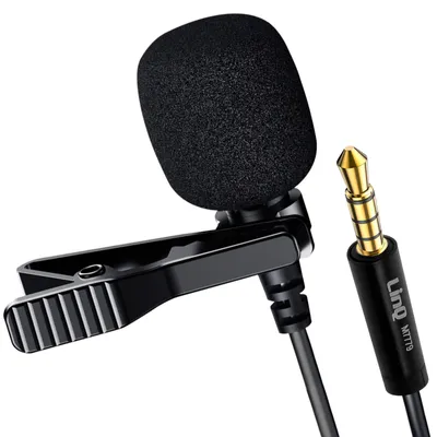 Immagine prodotto di Microfono a cravatta con cancellazione del rumore, presa jack da 3,5 mm, LinQ - Nero