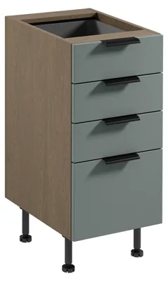 Immagine prodotto di Mobile da cucina con cassetti SALERNO - larghezza 40 cm, blu tempesta / verde