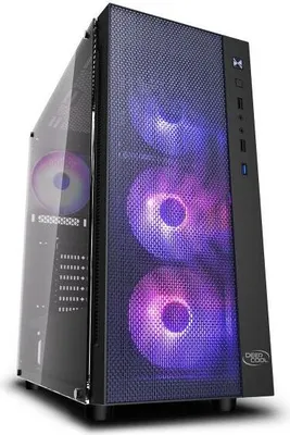 A computer case with RGB lighting.