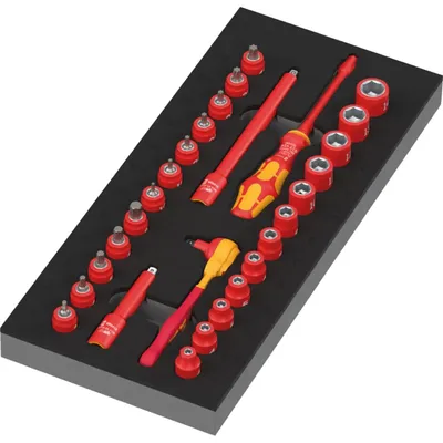 Productafbeelding van Wera 9727 Schuimrubberinlegsel, 8007 A, VDE Zyklop ratelset, 1 1/4"