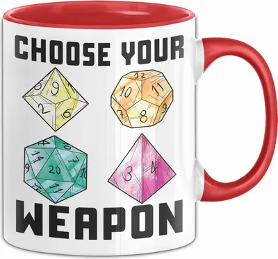 Produktbild von Brettspiele Tasse Geschenk Choose Your Weapon Brettspiel-Liebhaber Kaffee-Becher (Rot)