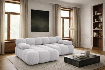 Produktbild von Kaiser Möbel Ecksofa L-form Mini modular, Bouclé-Stoff Abriamo, Hellgrau, Links, Selia